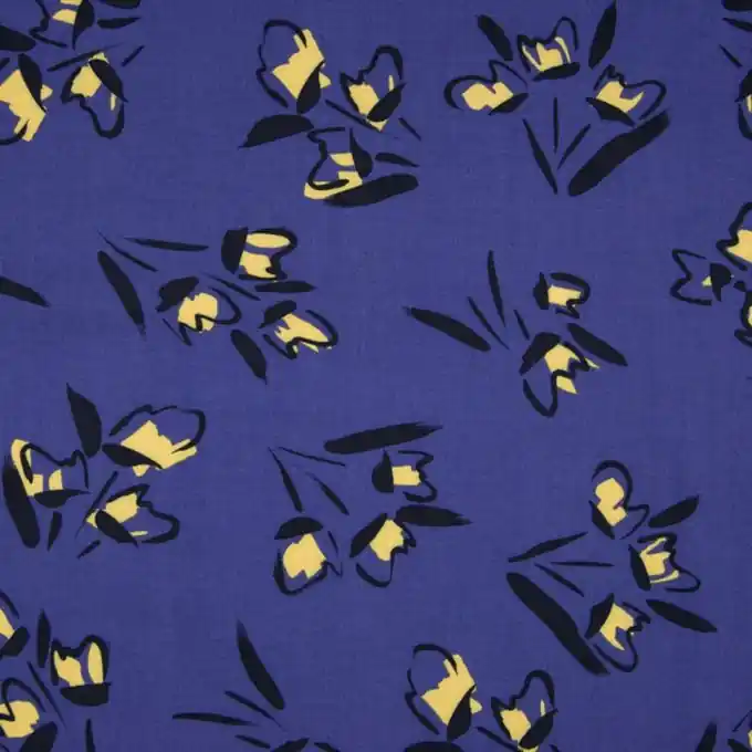 Direkt Vom Hersteller Popeline Viskosestoff Tulpen Blau