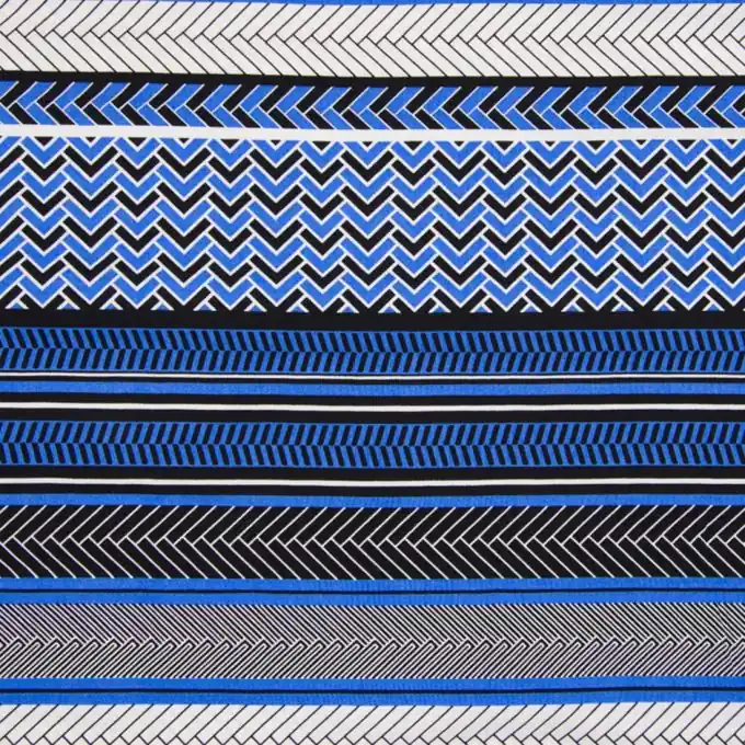 Popeline Viskosestoff Streifen Königsblau Preisreduziert