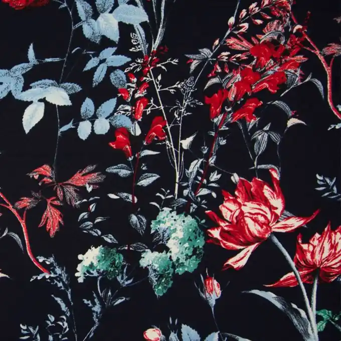 Crêpestoff Marineblau Markenware