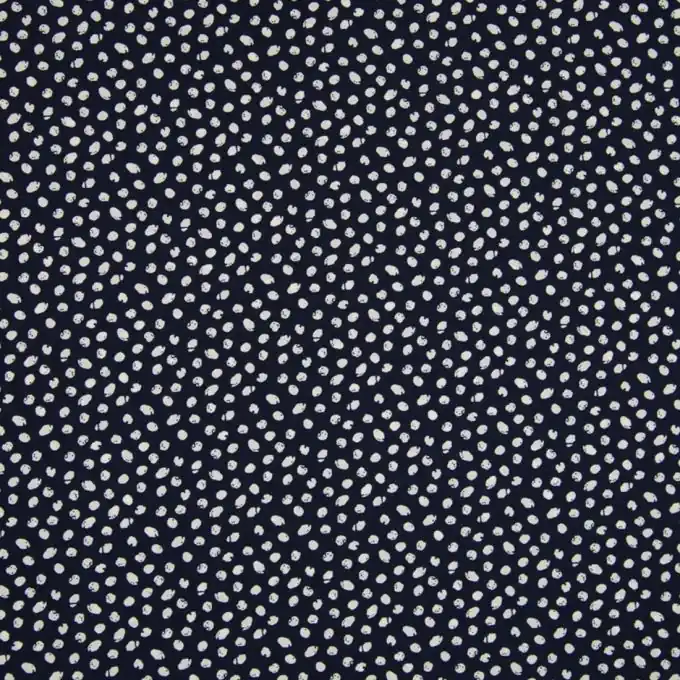 Beliebt Crêpestoff, gepunktet Marineblau