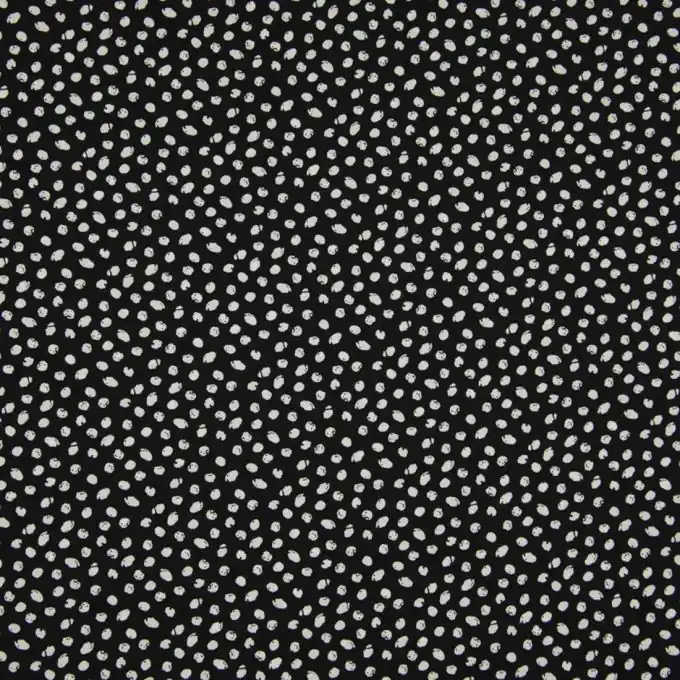 Crêpestoff Schwarz gepunktet Günstig