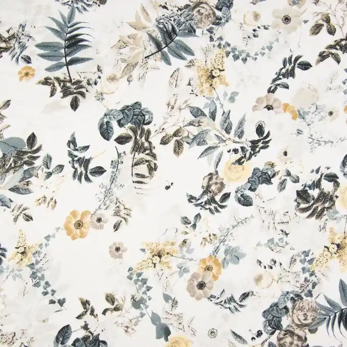 Letzte Chance Crêpestoff Blumenmuster Taupe