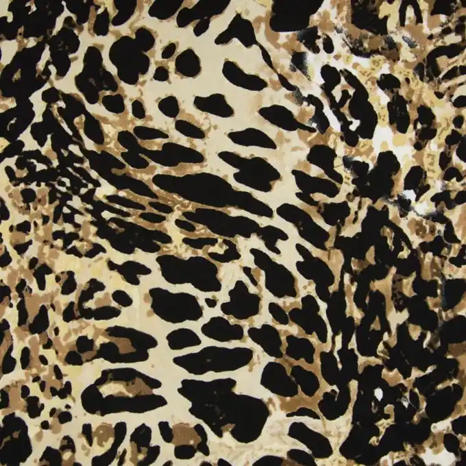 Nur Heute Crêpestoff Leopard Braun