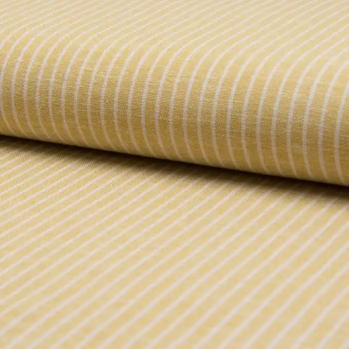 Stoff Leinen/Viskose Gelb gestreift Mengenrabatt