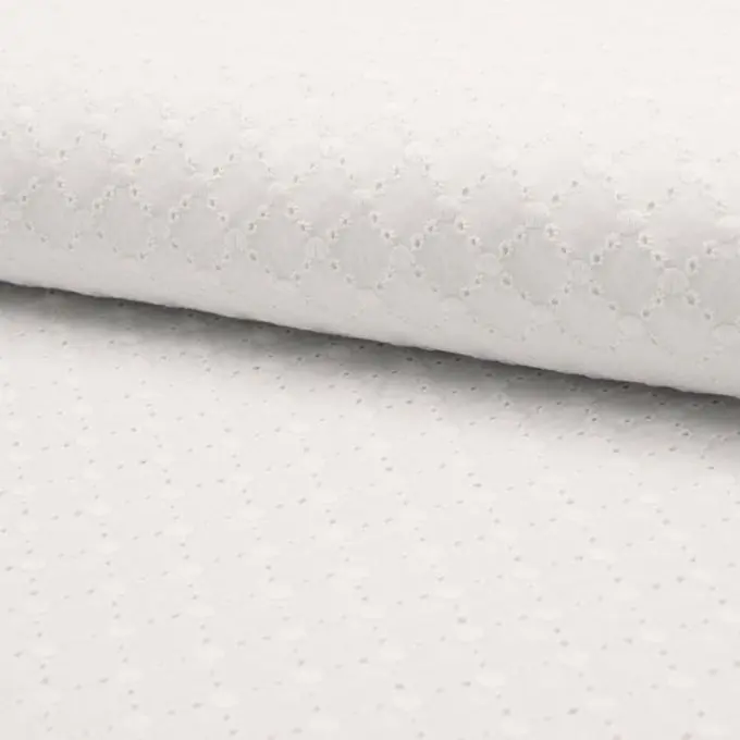 Stoff mit Stickereien Kreise Weiß Günstig