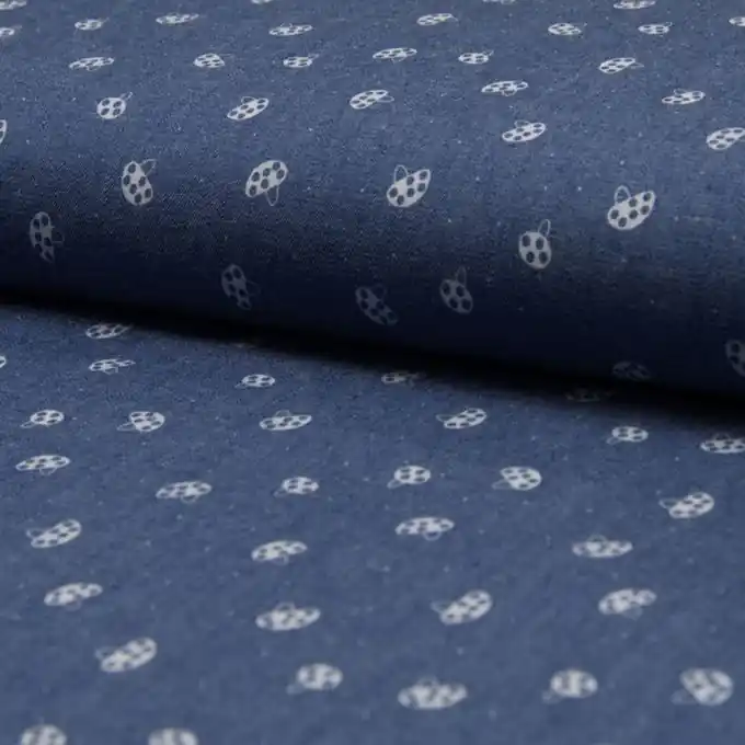 Preis Gesenkt Chambray Pilzmotive Blau