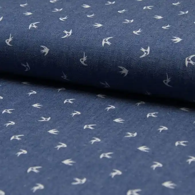 Chambray Schwalben Blau Exklusiv