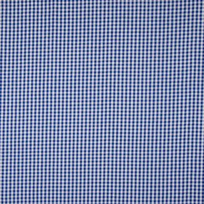 Mengenrabatt Seersucker, kariert Königsblau