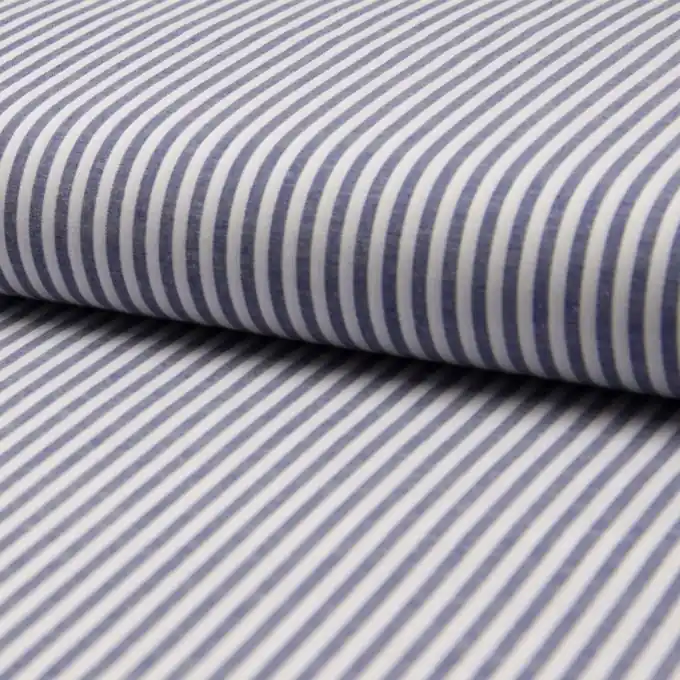 Expressversand Popeline Baumwollstoff, marineblau gestreift