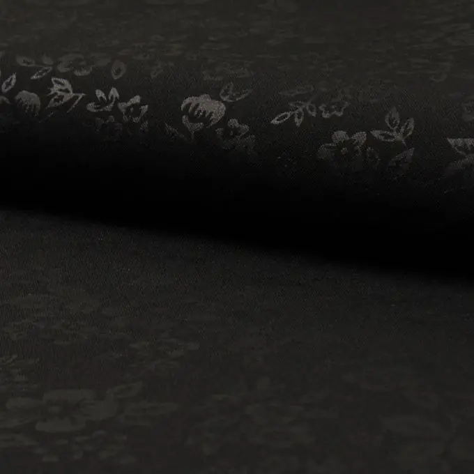 Polyesterstoff Burlington Blumen Schwarz Im Trend