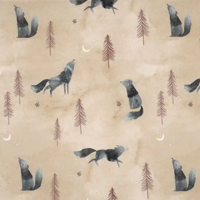 Sale Popeline Baumwolle Wolf