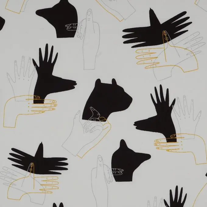 Handgefertigt Popeline Baumwolle Ecru Schattenspiel