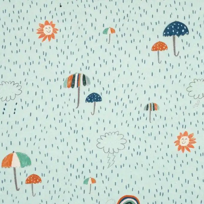 Sonderangebot Popeline Baumwolle Jadegrün Regen