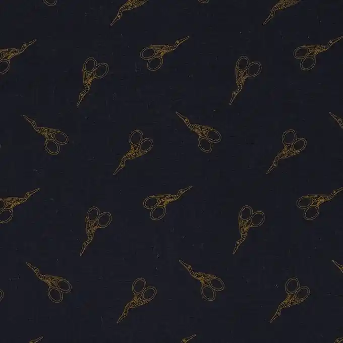 Popeline Baumwolle Marineblau Scheren Original