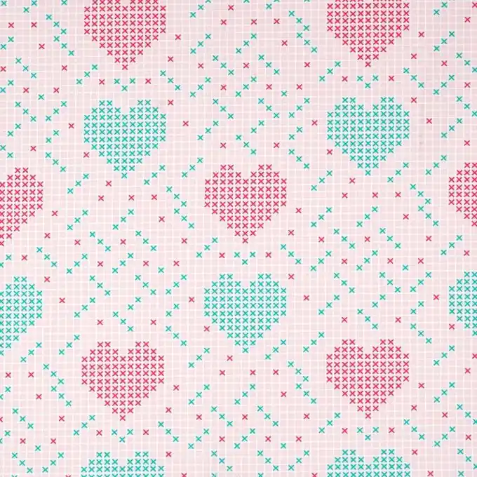 Im Trend Popeline Baumwolle Rosa Herzen