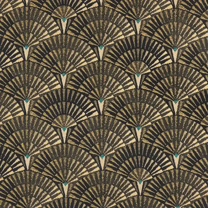 Jacquardstoff Fächermotiv Golden Alcande Hochwertig