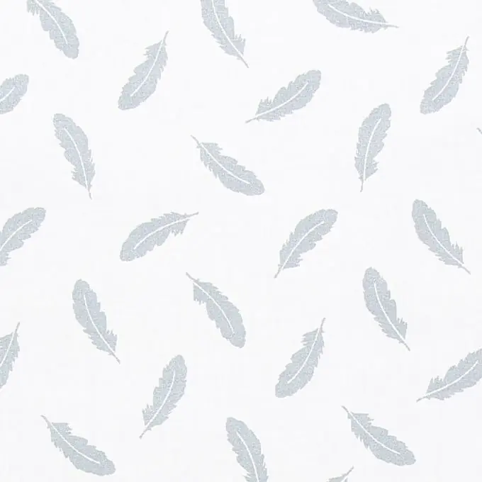 Baumwollstoff Frou-Frou silberne Federn Gratis Versand