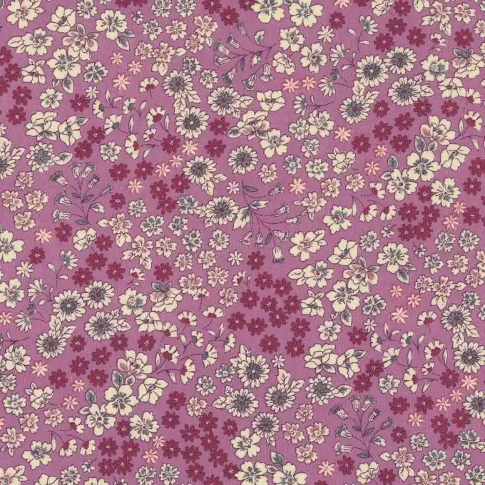 Neue Ware Batist Frou-Frou Blumen rosa