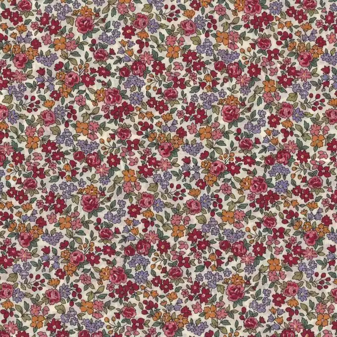 Batist Frou-Frou Blumen robinrot Highlight