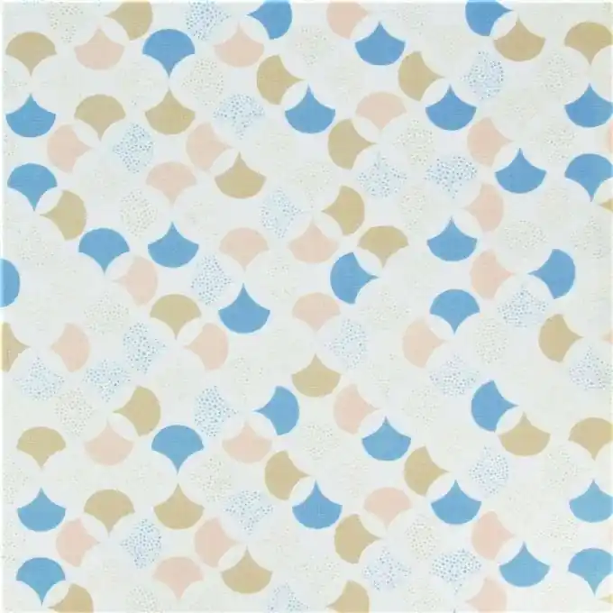 Stoff aus feiner Baumwolle mit azurblauen Schuppenmuster aus Lissabon Ausverkauf