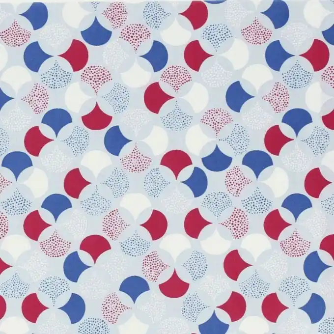 Stoff aus feiner Baumwolle mit Saphirblauen Schuppenmuster Lissabon Heißes Angebot