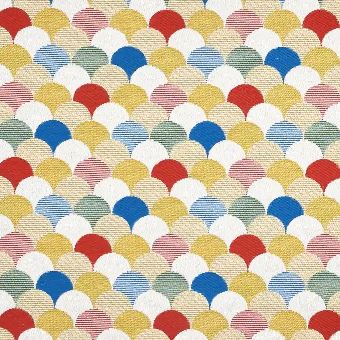 Geprüft Jacquardstoff Schuppenmuster Bunt