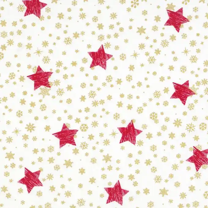 Baumwollstoff Ecru Sterne/Schneeflocken Jetzt Kaufen