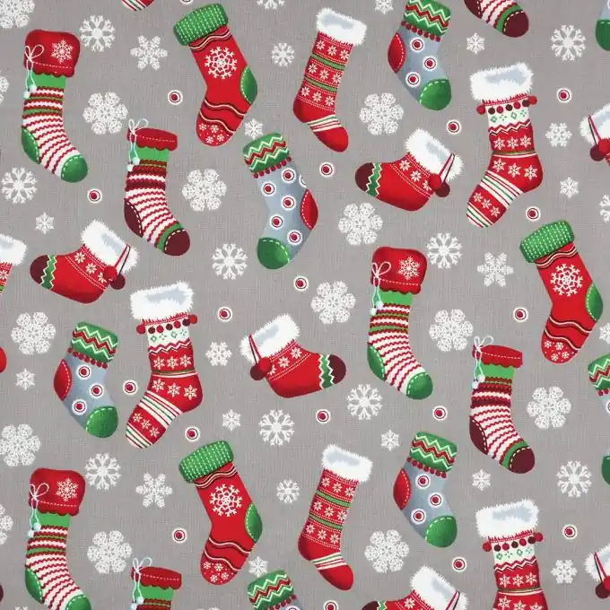 Handgefertigt Baumwollstoff Schneeflocken/Weihnachtsstrumpf
