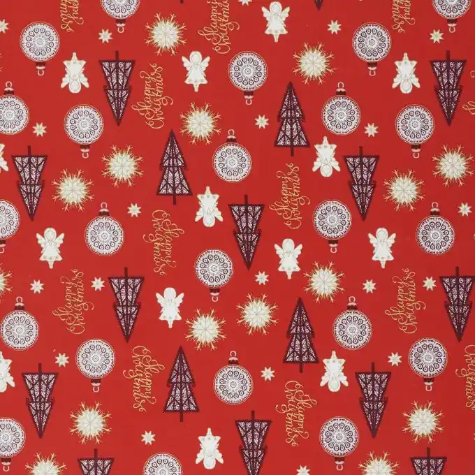 Schnäppchen Roter Baumwollstoff Engel