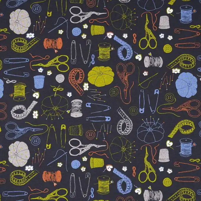 Preisreduziert Dicker Baumwollstoff Marineblau Nähzubehör