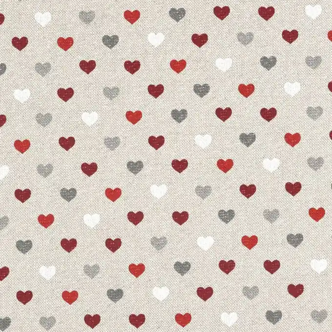 Billig Dicker Baumwollstoff Herzen Rot