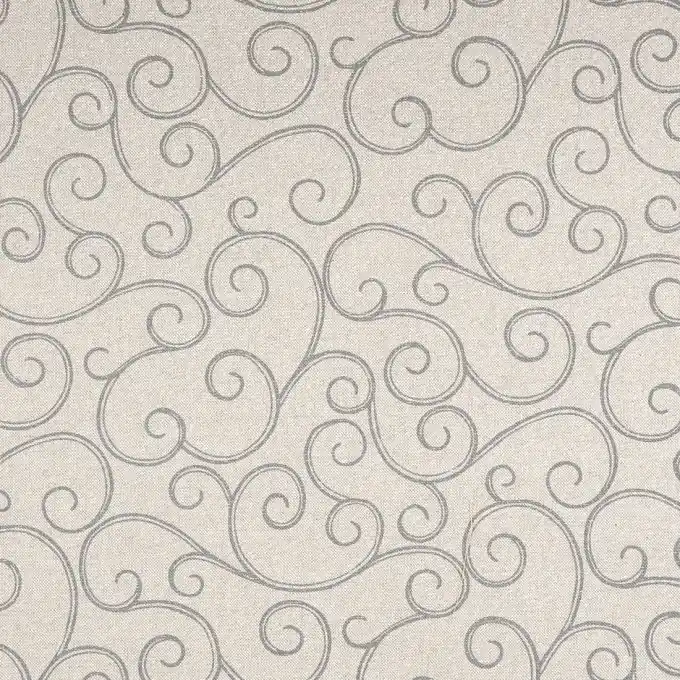 Handgefertigt Dicker Baumwollstoff Arabesk Grau