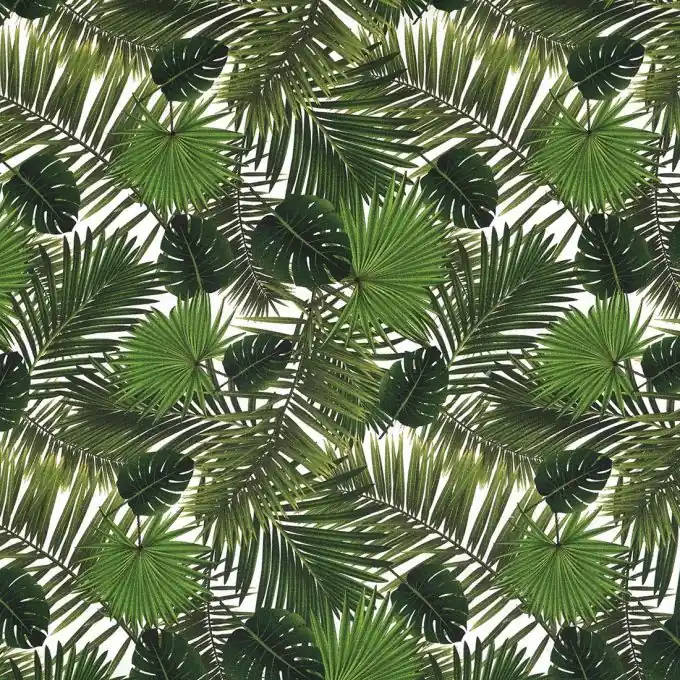 Baumwollstoff Grün Palmenblätter Jetzt Zugreifen
