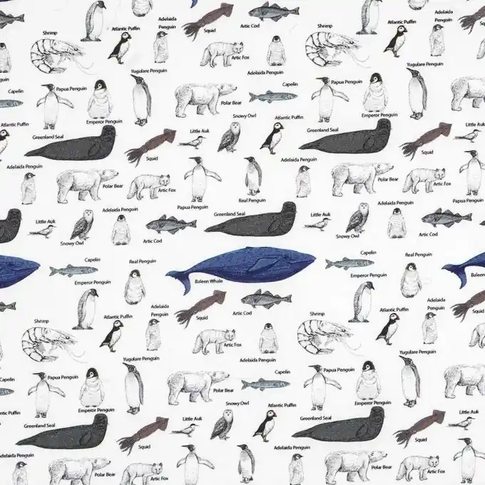 Neu Im Sortiment Baumwollstoff Tiere der Antarktis