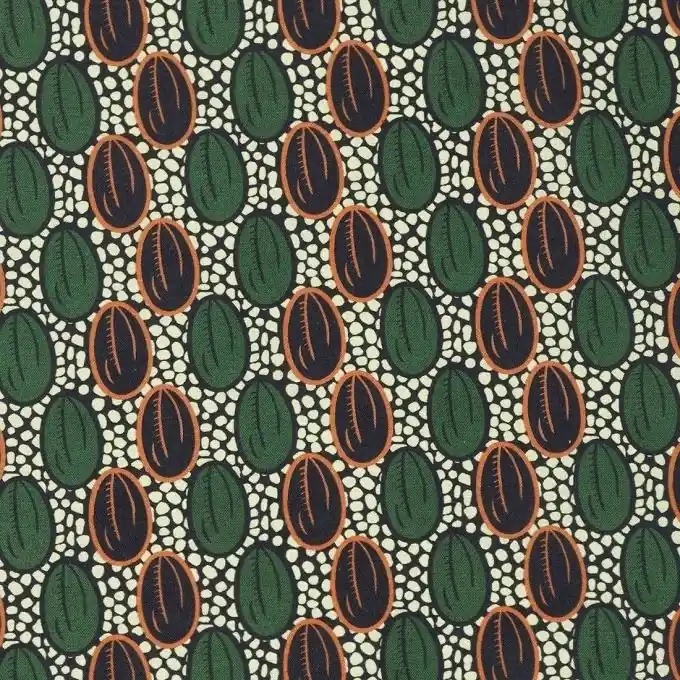 Exklusiv Baumwollstoff Cacao Wax Grün