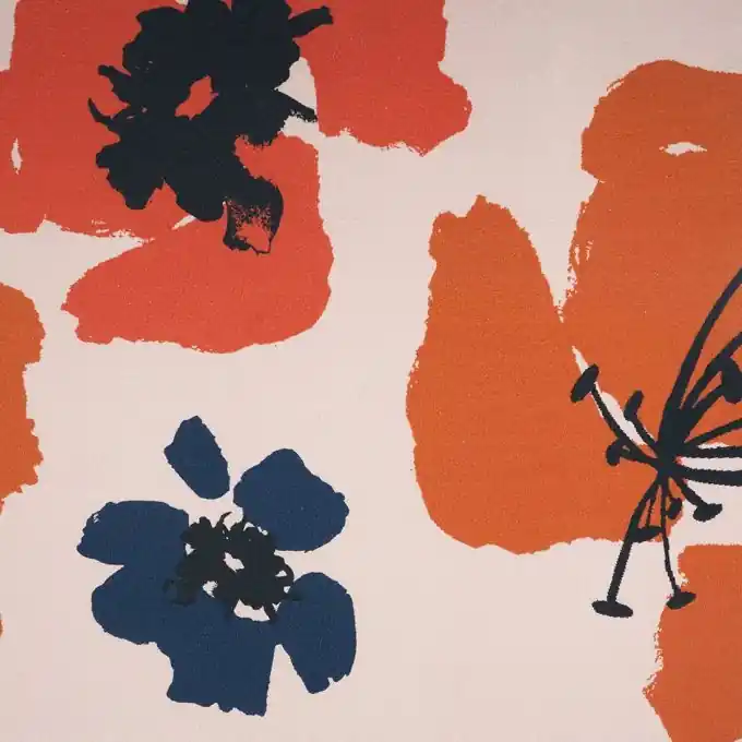 Dekostoff Rosa abstraktes Mohnblumenmuster Super-Preis