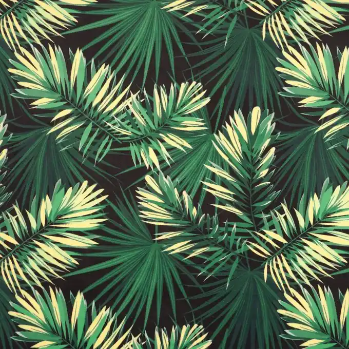 Samtstoff Palmenmotiv Hochwertig