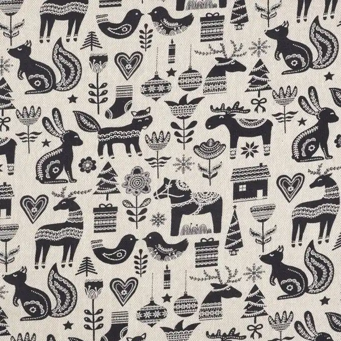 Weihnachtsstoff Ecru Heißes Angebot