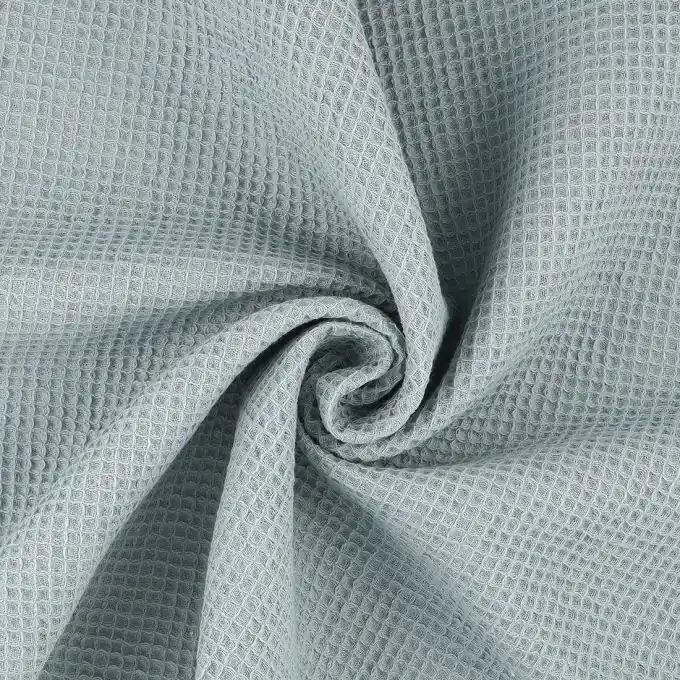 Waffelpiqué Mistral Blau Handgefertigt