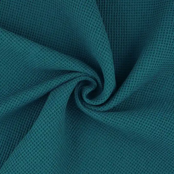 Neue Ware Waffelpiqué Petrolblau