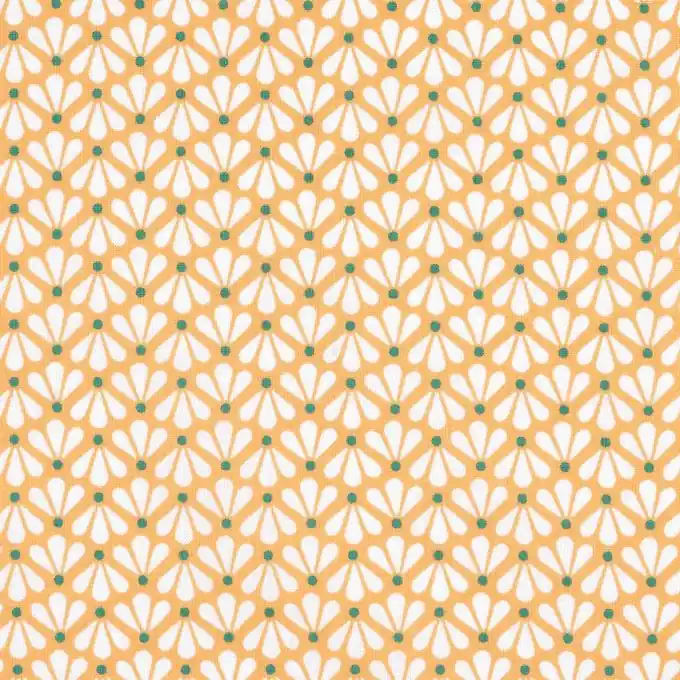 Baumwollstoff Orange Fächermuster Saisonangebot