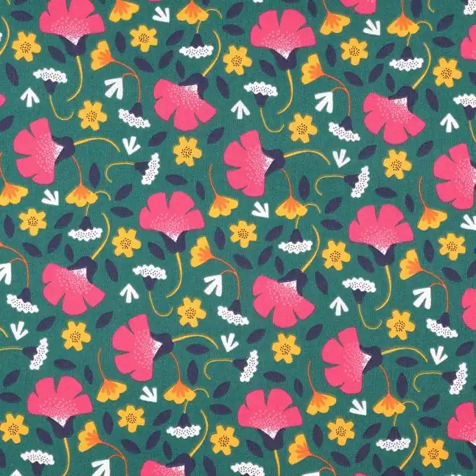 Mega-Angebot Baumwollstoff Geblümt Grün