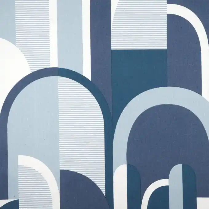 Weltweiter Versand Dekostoff geometrisch gemustert Blau