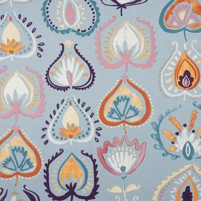 Dekostoff Bethy Blau Geld-Zurück-Garantie