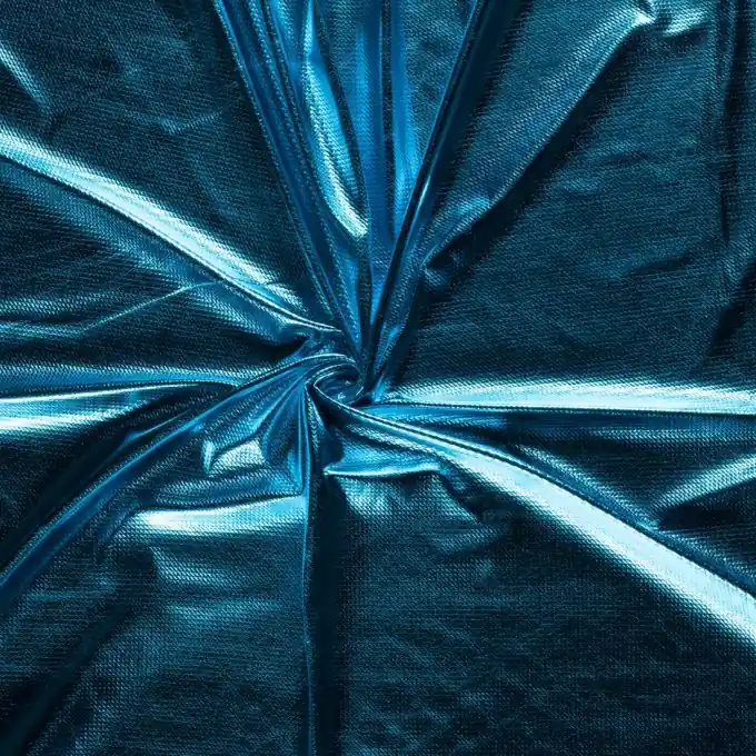 Jerseystoff Blau glänzend Im Trend