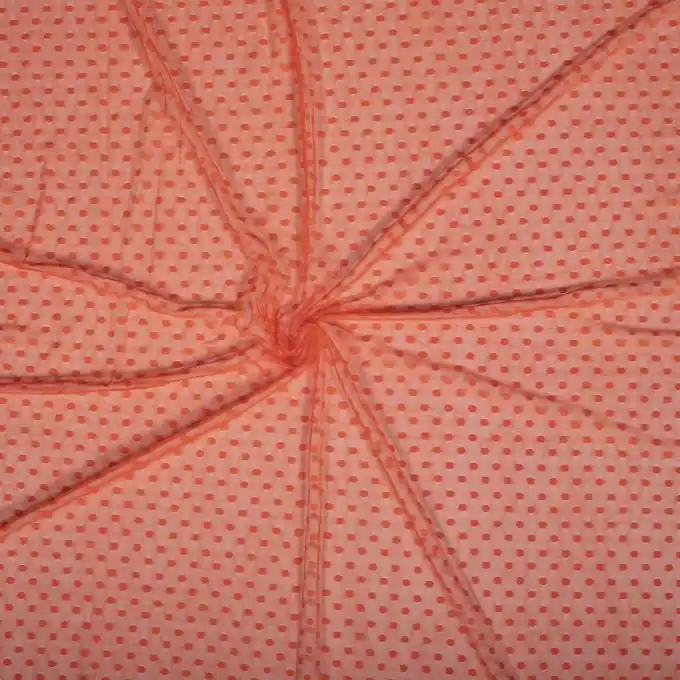 Echt Tüll Gepunktet Orange