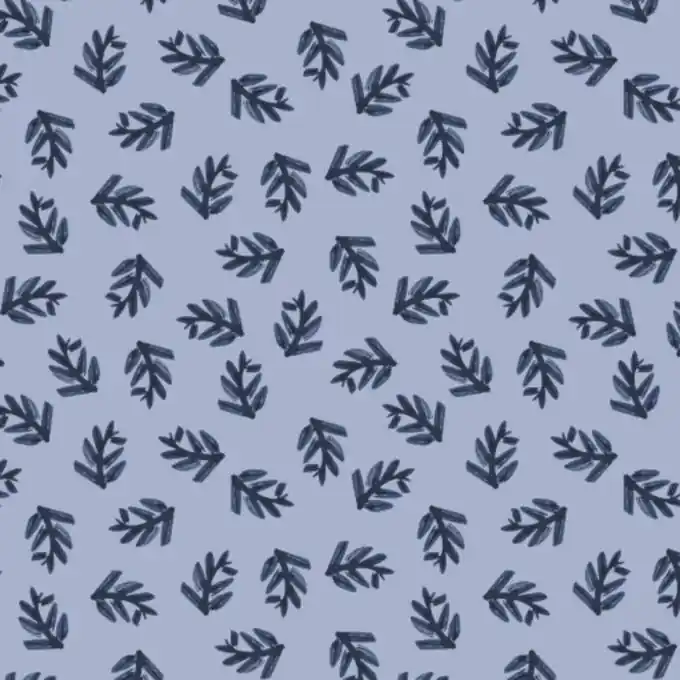 Baumwollstoff Copenhagen Blau Blattmotiv Preisknaller