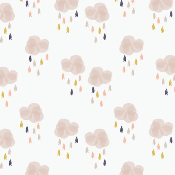 Begrenztes Angebot Baumwollstoff Autumn Rain Weiss