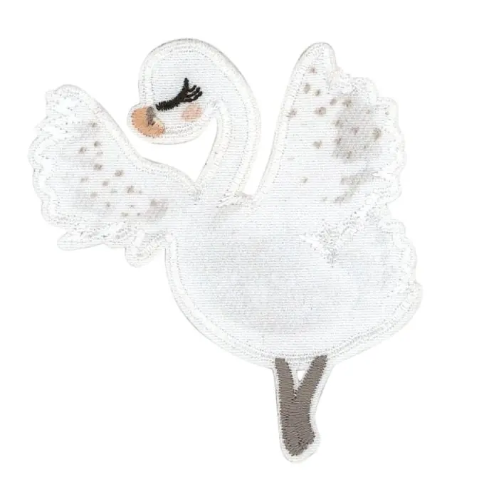 Handgefertigt Thermoklebendes Patch Schwan