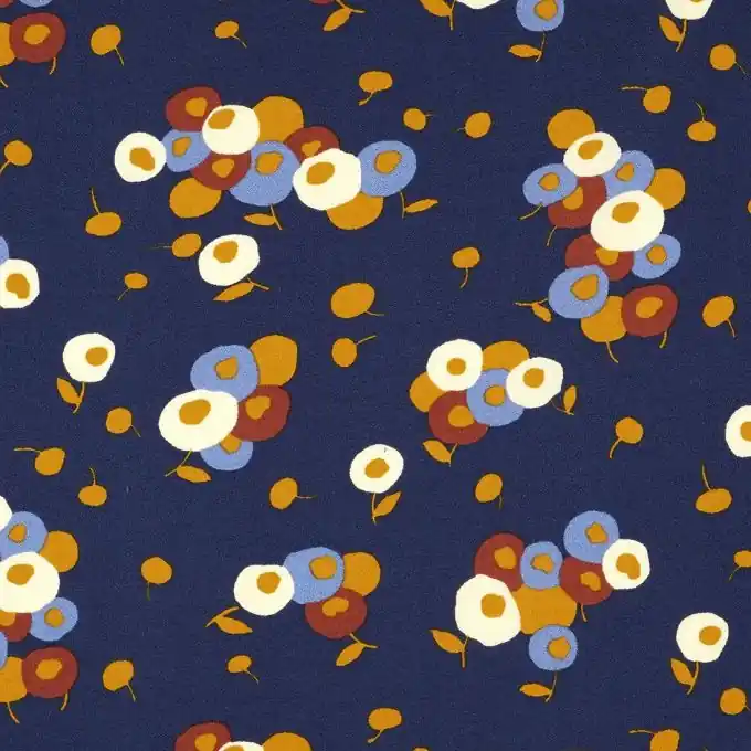 Top-Qualität Crêpestoff Viskose Marineblau